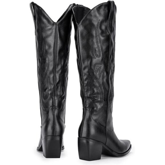 NEW Western Cowboy Boots for Women - Knee High Wide Calf Cowgirl Boots - Picture 5 of 7